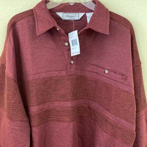 Classics by Palmland Rust Fleece Pullover Top